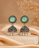 Mint Pearl Jhumkas