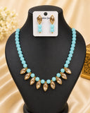Crystal Leaf Pearl Jewellery Set